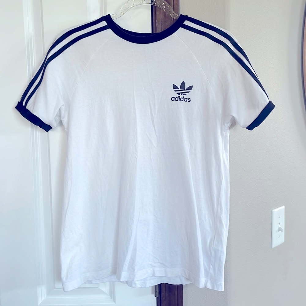 Adidas White and Black Boy Tee